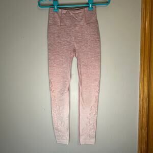 Calia by Carrie Underwood Heather Pink Floral Tectured Leggings Size XS